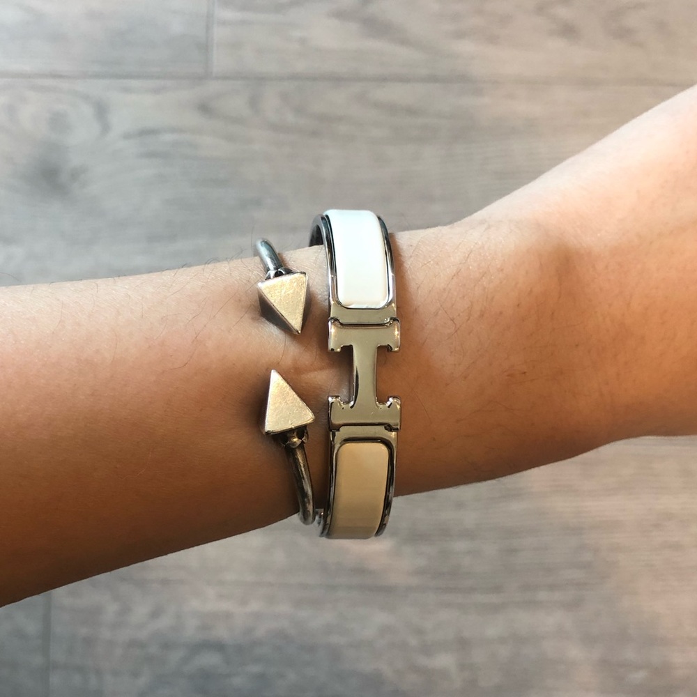 Hermès Clic Clac H Bracelet in white